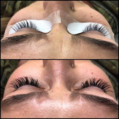 Hybrid Full Set using mink lashes. 11-14mm in length and C curl.