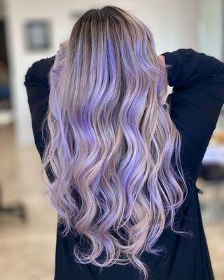 Cool Lilac Balayage Tones iG: @hairstylesbyrosy