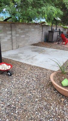 A small concrete slab we have poured last week.