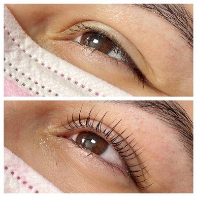 Keratin Lash Lift, an all natural lash enhancement. No damage, 100% beneficial & healthiest treatment for lashes.