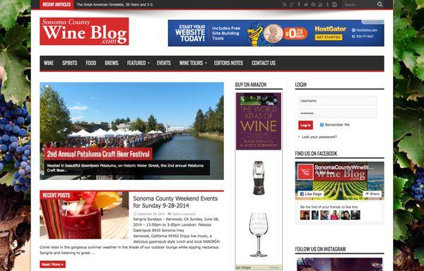 Our web design work for the Sonoma County Wine Blog. To check out more of our work, visit our website at onthemarkdigital.com