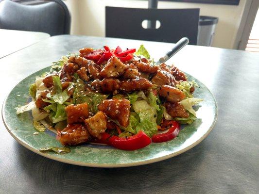 Asian Salad with Crispy Glazed Chicken!