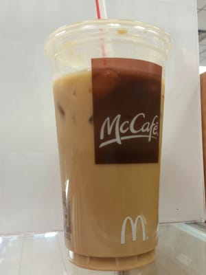 Medium ice coffee $1.