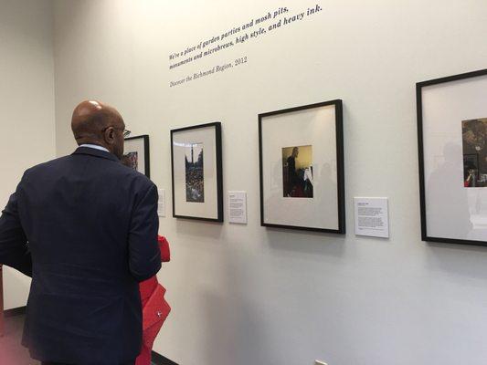 University of Richmond President Dr. Crutcher enjoying a student exhibition