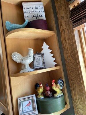 Signs, chickens and signs all from Closet Traders in my kitchen.