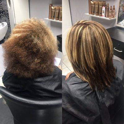 Brazilian blowout before and after