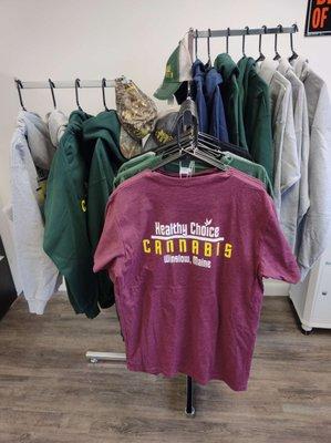 We have sweatshirts, T-shirts, baseball hats, and camo hats