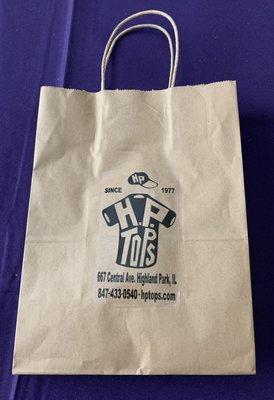 Bag from HP Tops, store since 1977!