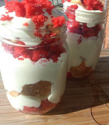 Red Velvet Banana Pudding Jars