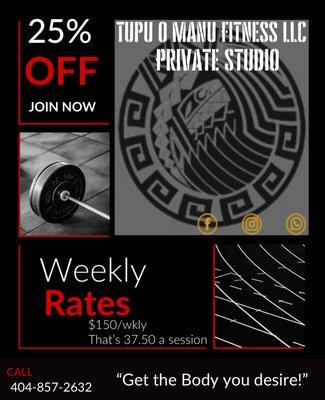 Weekly rates