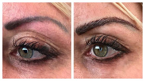 Permanent Makeup Brow Touch Up Before and After