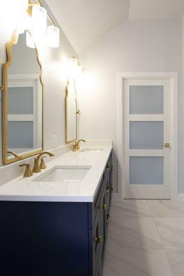 Remodeling project after water damage restoration. upgraded sink area