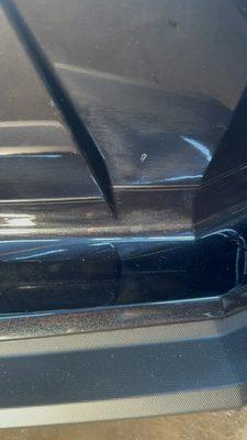 Scratches on front bumper