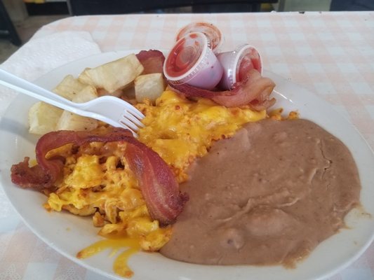 Migas breakfast plate