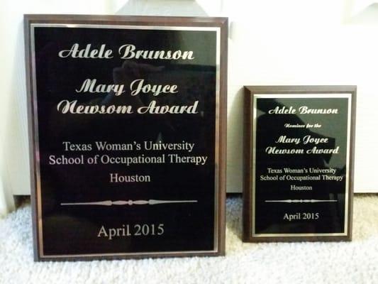 Types of plaques you can order for awards.