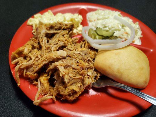 Pork plate with potato salad and slaw