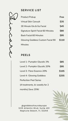 Spa pricing