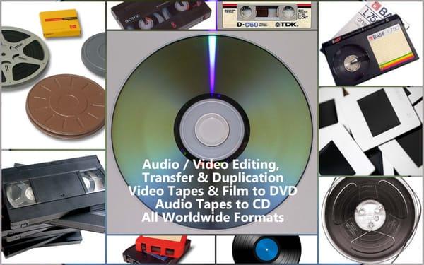 Audio / Video / Film Editing, Transfer & Duplication - VHS and Film to DVD