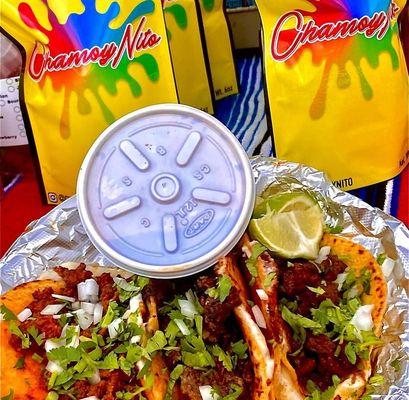 Chamoynito's candy and quesabirria tacos