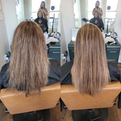 Smoothing treatment before and after