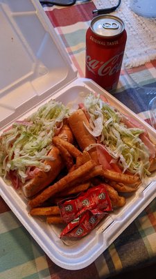 #1. Any 10" Cold Sub w/ Fries Combo (American sub)