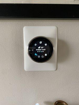 Google Nest Thermostat! So much nicer and more efficient than the old thermostat we had