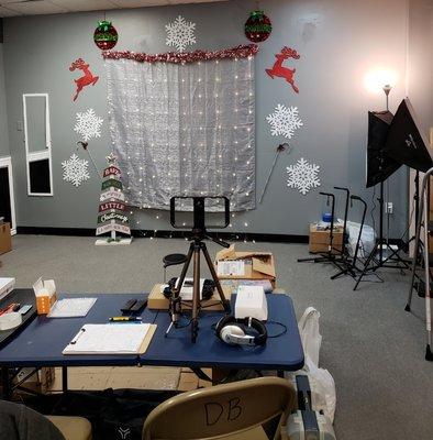 Student recording area for 2020 Christmas