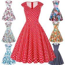 Dress Evening Prom Pinup Retro Floral Lady Vintage Party Swing 50s Style Ladies