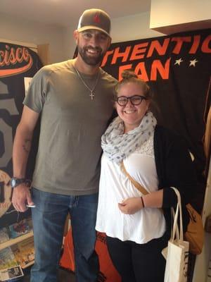 Met Jeremy Affeldt today at the bookstore. Cute little place.