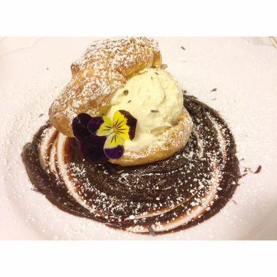 Artisan Profiterole & Lemon-Lavender Ice cream