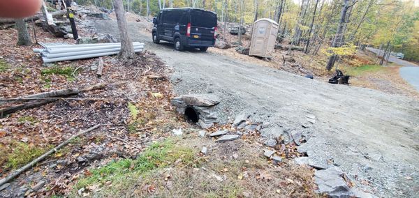 Culvert Drain pipe put in under Driveway to Keep rain water Flowing....