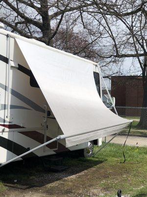 A clean awning is a happy awning.