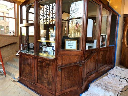 Finished box office at the Sheldon Theater in Red Wing