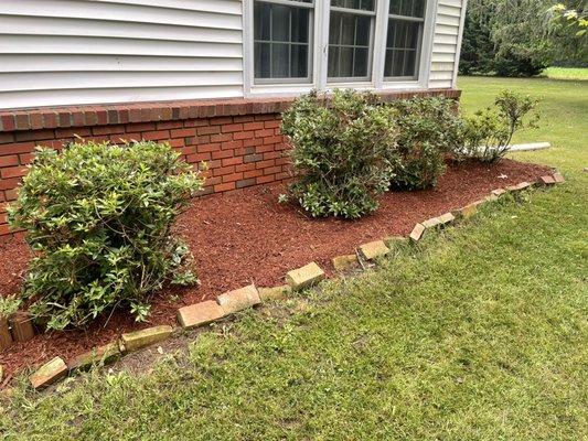 Removed old mulch and put new one