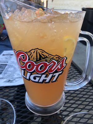 A pitcher of white sangria