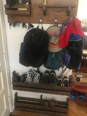 Put up shoe and coat rack