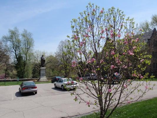 Technically part of the seminary, but walkers, runners, bikers, etc. are all welcome.  The statue is Martin Luther.