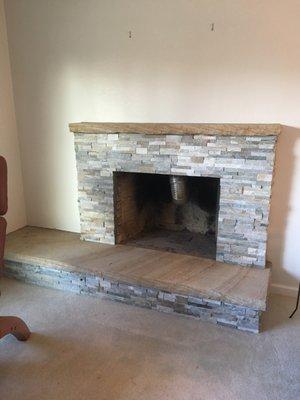 Jan 2017 - refaced old brick fireplace before gas insert. Thanks Gary!!