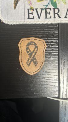 Leather patch engraved