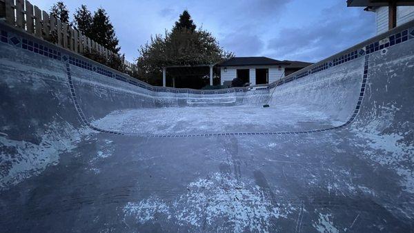 Pool Drained from deep end