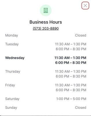 Business Hours and Phone Number