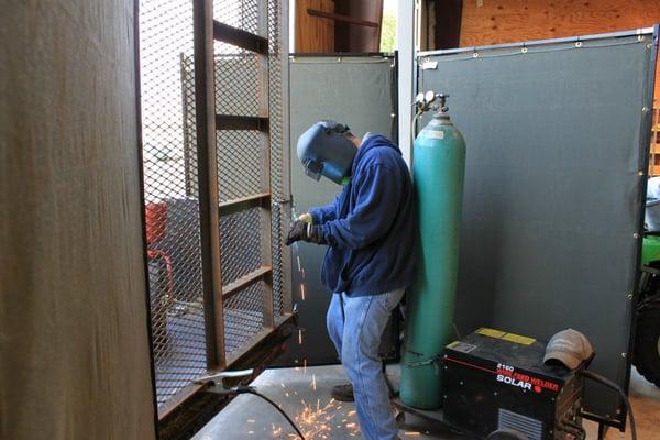 Welding repairs to a utility trailer