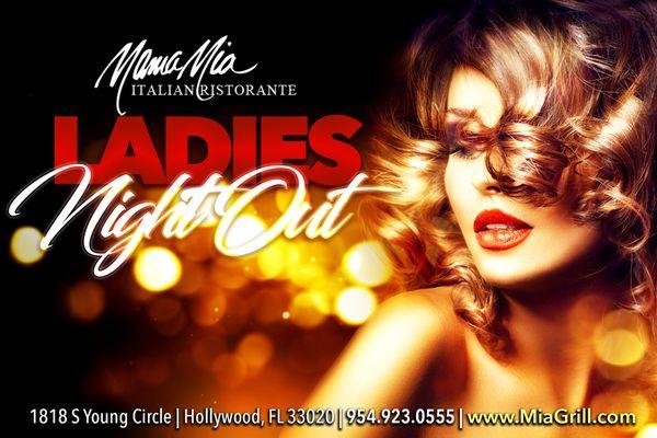 Ladies Night Flyer Design for Mama Mias Italian Ristorante