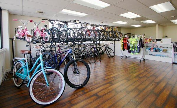 Growing selection of bicycles.