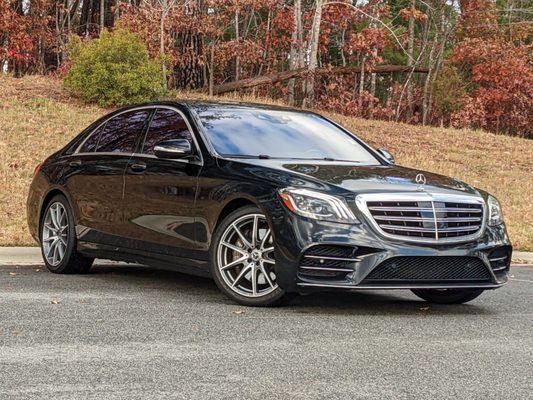 Mercedes S560 seats up to 3 persons with two seated in back and one in seated up front