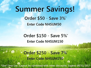 Enjoy Summer Savings by using applicable code at checkout!