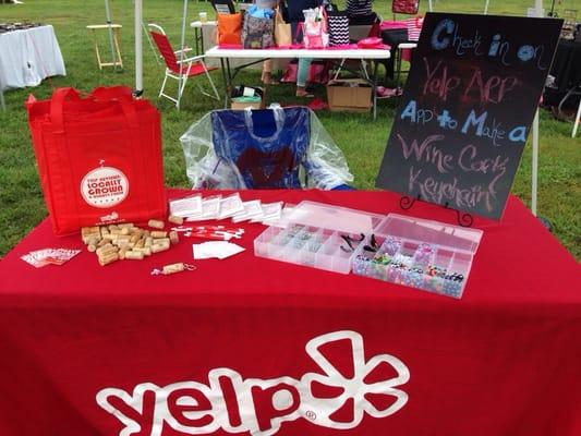 Check in on yelp to make a wine cork key chain