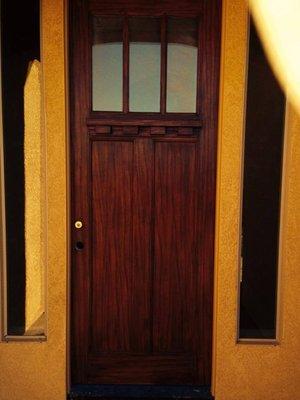 Custom Wood Grain technique with clear finish over fiberglass door