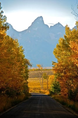 The Grand Teton from the ranch road