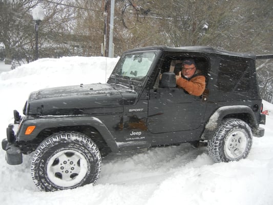 Me in my 2003 Jeep in "Snow-Zilla!"  I miss that ride!